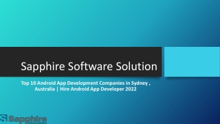 Top 10 Android App Development Companies in Sydney ,Australia-Hire Android App Developer 2022