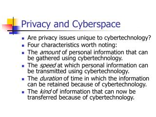 Privacy and Cyberspace