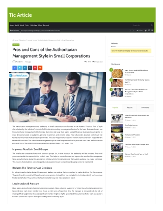 Pros and Cons of the Authoritarian Management Style in Small Corporations