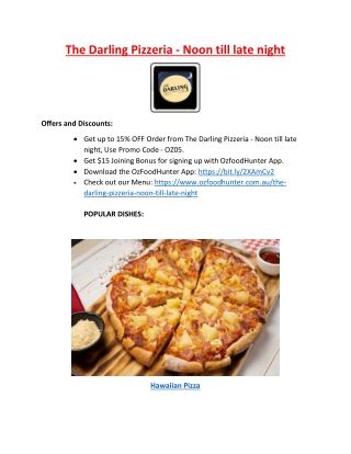 15% Off - The Darling Pizzeria Pyrmont Menu, NSW | Delivery