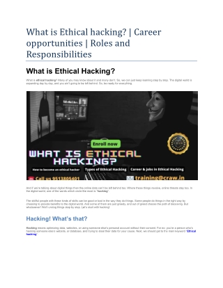 What is Ethical hacking Career opportunities Roles and Responsibilities