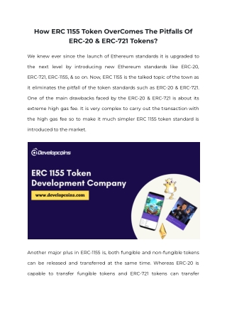 How ERC 1155 Token OverComes The Pitfalls Of ERC-20 & ERC-721 Tokens (1)