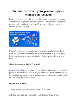 Get notified when your product’s price changes on Amazon