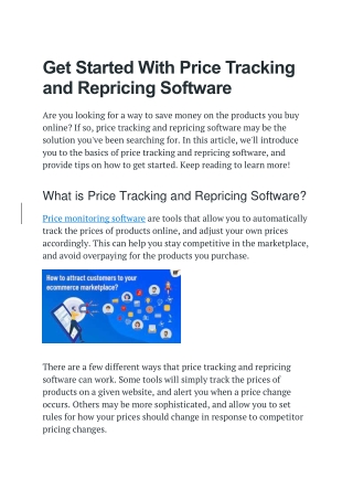 Get Started With Price Tracking and Repricing Software
