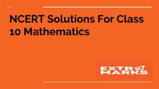 NCERT Solutions For Class 10 Mathematics
