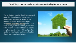 Top 6 Ways that can make your Indoor Air Quality Better at Home