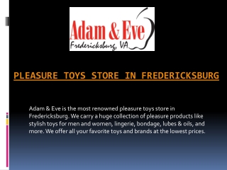 Adult Products Store in Fredericksburg