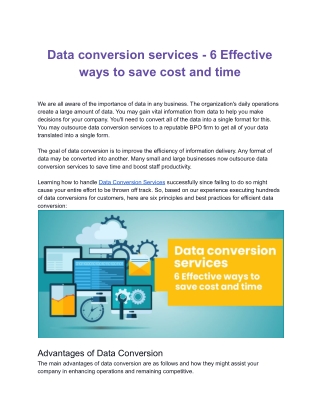 Data conversion services - 6 Effective ways to save cost and time.docx