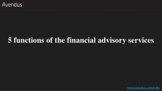 5 functions of the financial advisory services