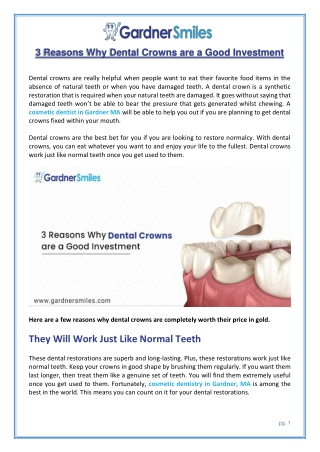 Top Reasons Why Dental Crowns are Worth the Investment
