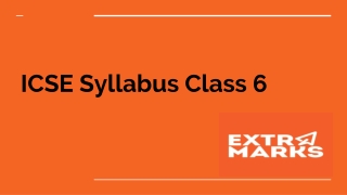 ICSE Syllabus Class 6