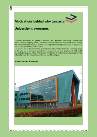 Motivations behind why Lancaster university is awesome