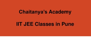 IIT JEE Classes in Pune - Chaitanya's Academy