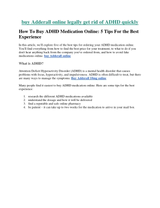 buy Adderall online legally get rid of ADHD quickly