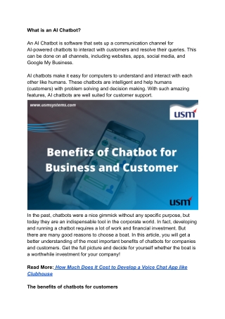 Top Important Benefits of Chatbot for Business and Customer