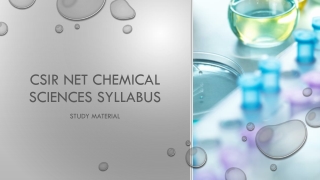 CSIR NET Chemical Sciences Syllabus | Study Material