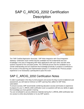 SAP C_ARCIG_2202 Certification Description