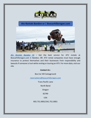 Atv Rentals Bandon or | Boxcarhilloregon.com