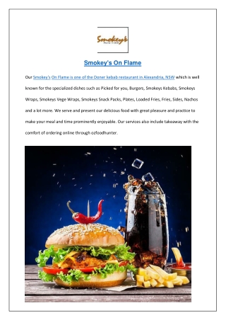 $5 off - Smokey's On Flame | Alexandria Kebab Restaurant NSW