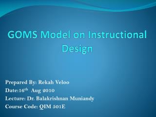 GOMS Model on Instructional Design
