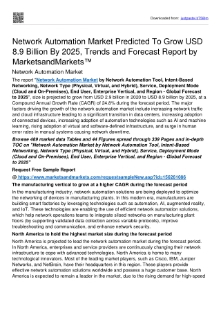 Network Automation Market Surge Valuation Of USD 8.9 billion By 2025: MnM