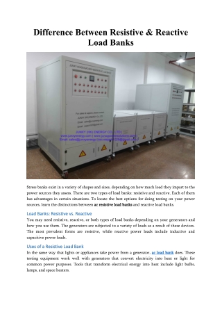 AC Load Bank By Junxy Energy