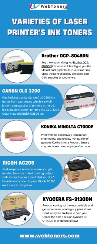 Varieties of Laser Priner's Ink Toners | Webtoners