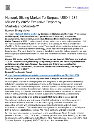 Network Slicing Market Set for Rapid Growth Of USD 1,284 million By 2025: MnM