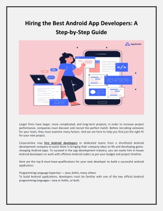 Hiring the Best Android App Developers A Step-by-Step Guide