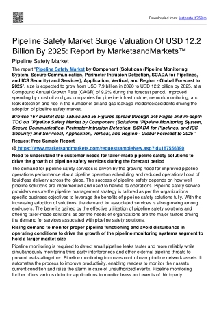 Pipeline Safety Market Surge Valuation Of USD 12.2 billion By 2025: MnM