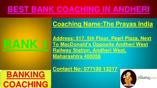 TOP BANK COACHING IN ANDHERI