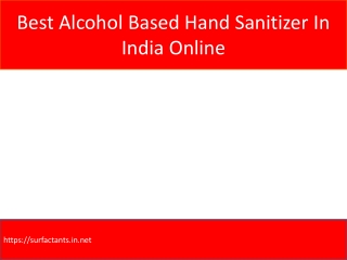 Alcohol Based Hand Sanitizer Manufacturer In India
