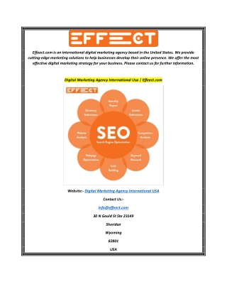 Digital Marketing Agency International Usa Effeect.com