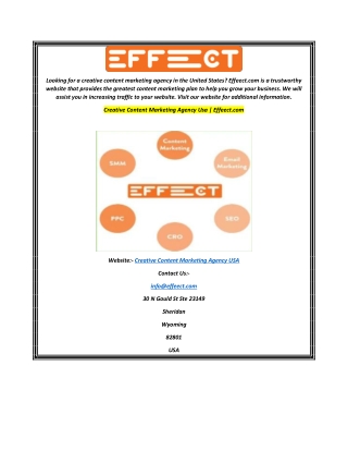 Creative Content Marketing Agency Usa  Effeect.com