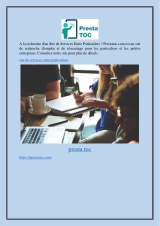 Site de services de baby-sitter Prestatoc.com