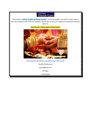 Searching for a black magic spiritual healer