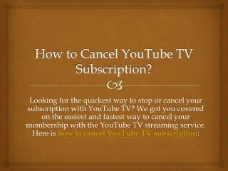 How to Cancel YouTube TV Subscription?