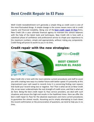 Best Credit Repair in El Paso