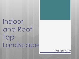 Indoor and Roof Top Landscape