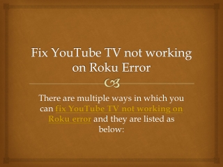 Fix YouTube TV not working on Roku Error