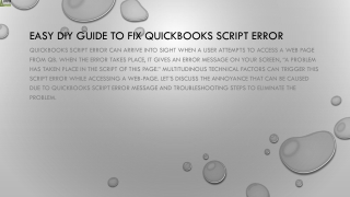 Getting QuickBooks Script Error What to do next?