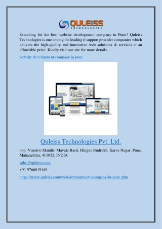 Website Development Company in Pune Quleiss.com