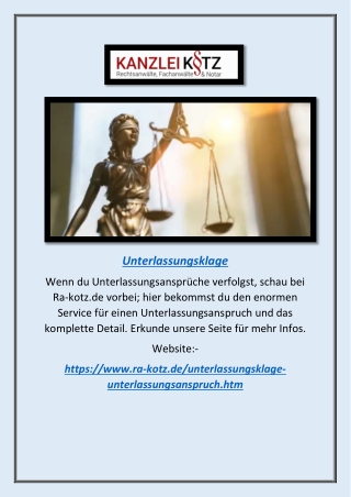 Unterlassungsklage | RA-Kotz.de