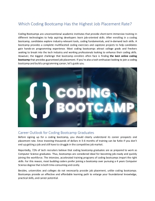 Coding Bootcamp With Job Placement