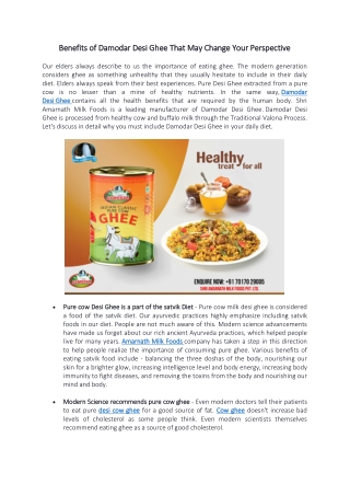 Amazing Health Benefits Of Desi Ghee