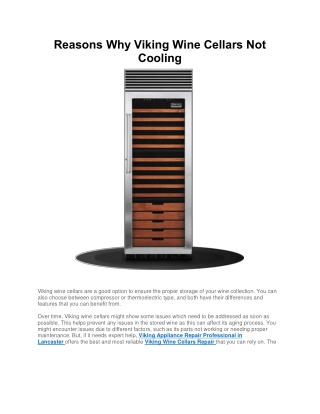 Reasons Why Viking Wine Cellars Not Cooling