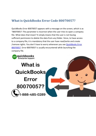 What is QuickBooks Error Code 80070057
