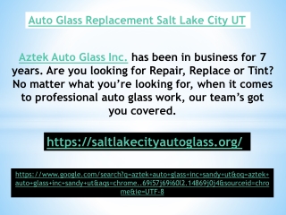 Auto Glass Replacement Salt Lake City UT