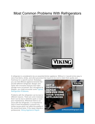 Most Common Problems With Refrigerators