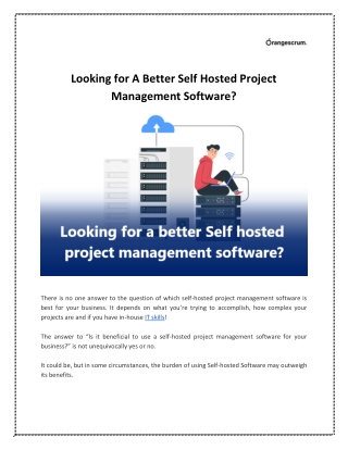 Looking for A Better Self Hosted Project Management Software
